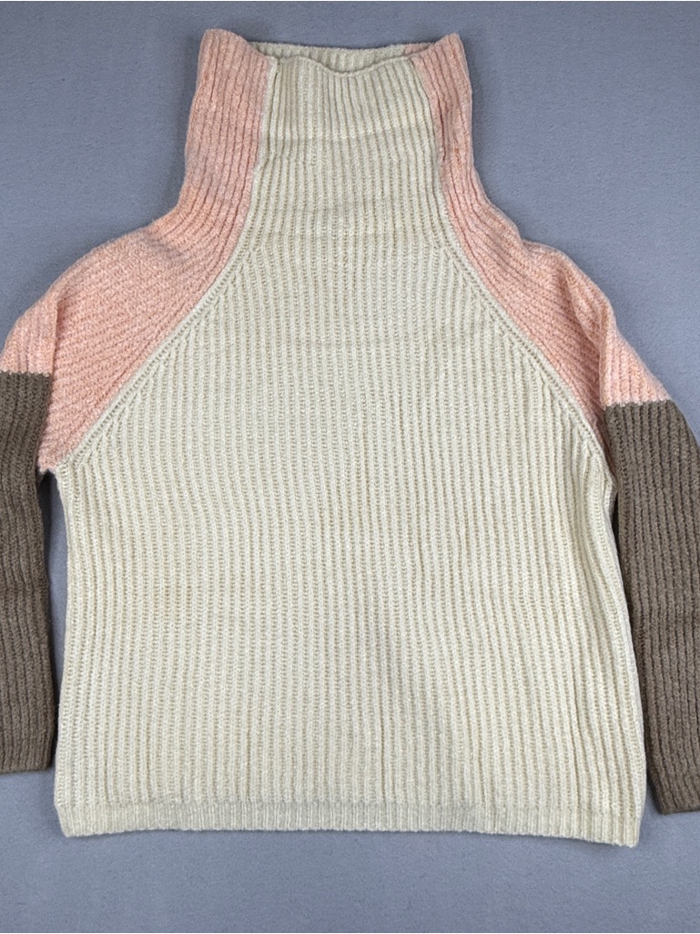 Baltic Born Echo Chunky Knit Sweater Xl Colorblock Turtleneck Nwt